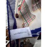 Liz Claiborne Silk Blue Holiday Patterned Scarf Photo 5