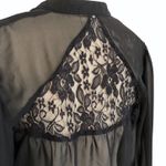 L8ter Black Long Sleeve Sheer Button Down Hi-Lo Top •Size Medium Photo 8