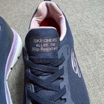 Skechers Alloy Toe Work Shoes Navy Blue Women Sz 6 Slip Resistant Photo 5