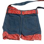 Denim Bandana Shorts Purse Bag Cute Unique Red Summer Pockets Zipper Blue Photo 1