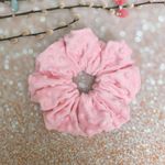 Jumbo Scrunchie Oversized Scrunchie Baby Pink Minky Simple Dots Scrunchie Photo 0