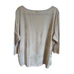 Ruby Rd‎ Woman 3X Beige Silver Embellished Feather 3/4 Sleeve Top Blouse Tan Size undefined Photo 1
