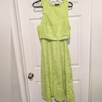Milk&Honey Bright Green Eyelet Skirt Set Crop Top Maxi Midi Large Boho Spring Photo 6