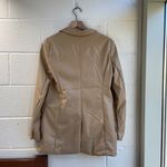 Joie NWT  Leather Faux Tan Beige Blazer Coat Jacket Blogger Pinterest Fav Cream Photo 8