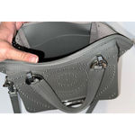 Zac Posen  Gray‎ Leather Laser Cut Studded Purse Handbag Photo 3