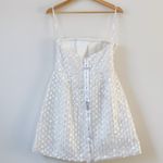 Dessy Collection Imitation Pearl Sequin Mesh Strapless Minidress White Size 4 Photo 8