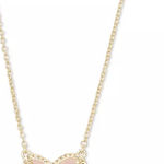 Kendra Scott Pink Heart  Necklace Gold Photo 0
