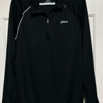 ASICS Women's Black Quarter Zip Long Sleeve w/Thumb Hole Pullover Size M Photo 0