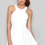 ASOS Halter Neck Skater Dress in White Photo 0