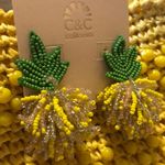 C&C California Beaded Pineapple Statement Earrings Photo 2