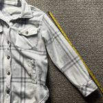 Ultra Flirt  Woman's Medium White Gray Plaid Shacket Fleece Jacket Photo 9