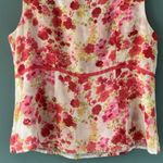 Emma James Women Pink White Floral Sleeveless Top 16 V Neck Boho Cottagecore Photo 3