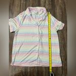 KIKIT Rainbow Striped Pajama Lounge Set Drawstring Waist Size Medium Photo 2