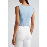 Ramy Brook  Ellis Lace Panel Denim Vest Blue Cotton Size 4 NWT Boho Waistcoat Photo 8