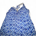 Lands' End  Blue and White Patterned Swim top Photo 0