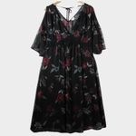 Wild Pearl Whimsigoth Witchcore Eyeshadow Floral Dress Size Large Bell Sleeves Dark Fairy Photo 5