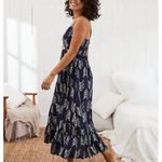 Aerie  Maxi Dress Navy Blue Spaghetti Strap V-Neck Cutout Front Stretch Small Photo 11