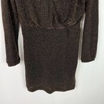 Mango MNG Metallic Gold Black Long Sleeve Mini Dress Size XS EUC W2572 Photo 3
