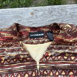 Diane Gilman Vintage 90s Blazer Cropped Zip Jacket Silk Aztec Bomber medium fall Photo 1