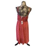 Beachsissi  Coral Red Floral Spaghetti Strap Dress size XL Photo 4