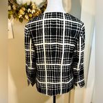 Pendleton Black & White Open Front Silk Jacket 3/4 Sleeve w/ Pockets Sz 10💛 Photo 6