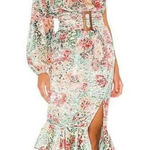 Hemant and Nandita  Olivia Sage Green Floral Midi Dress Small Womens Cocktail Photo 0