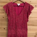 Evereve  Size XS Elena Ditsy Floral V Neck Midi Length Short Sleeve Dress Photo 2