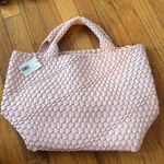 Mollie Woven Tote Vegan Leather Pink Photo 5