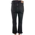 Madewell  Cali Demi-Boot Black Frayed Raw Hem High Rise Cropped Denim Jeans Sz 27 Photo 2