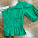 Strut & Bolt  one shoulder smocked green top💚size medium NWT Photo 5
