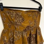 Moulinette Soeurs Anthropologie 100% Silk Strapless Floral Mini Dress Size 2 Photo 3