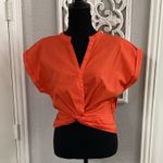 Evereve  top with caped sleeves and a gathered waist. Photo 0