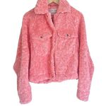 Free People jacket teddy Bear pink small we the free fuzzy cozy pockets snap Photo 1