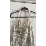 By Together By Together Womens Medium Ivory Leaf Babydoll Halter Dress Side Slit Photo 1