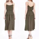 Banana Republic NWT  Tigers Eye Green Strappy Midi Dress Size 10 Spaghetti Strap Photo 1