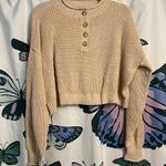 American Eagle Cropped Henley knit sweater Photo 0