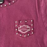 Harley Davidson Studded Baby TShirt Burgundy Size Large Red Photo 1