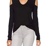 Pam & Gela Black Mock Choker Cold Shoulder Top Photo 0