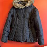 Elegant Black Puffer Jacket with Faux Fur Trim size L Size L Photo 0