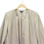 Eileen Fisher Silk Open Front Textured Long Blazer Taupe Gold Shimmer Size Large Photo 3