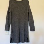 J.Crew  Women’s Sweater Dress S Gray Heathered Open Back Long Sleeve Cozy Photo 3