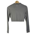 SheIn Light Gray Cropped Long Sleeve Athletic Quarter Zip XS Photo 1