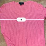 Ralph Lauren Lauren  Petite Women’s Size P/M Pink 100% Cotton Cable Knit‎ V Neck Photo 7
