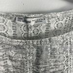 ZARA silver cropped lace blouse sheer ruffled trim size small Photo 2