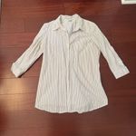 Striped Grey and White Button Photo 2