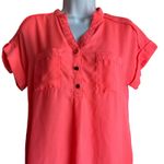 Umgee Women Top S Neon Orange Mixed Media Lace Girly Cottage Festival Vibrant Photo 8