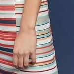 Anthropologie Hutch Brixton Multi colored Striped Organza Shift Dress Size XL Photo 2