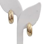 The Moon 585 14K Solid Yellow Gold X Cross Half Earrings Photo 0