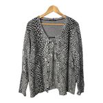 Joan Vass Snakeskin Print Cardigan Tank Top Set Cotton Women Size Large Petite Black Photo 4