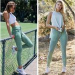 Free People  Movement Kyoto Drawstring Leggings Sz‎ S Green Photo 3